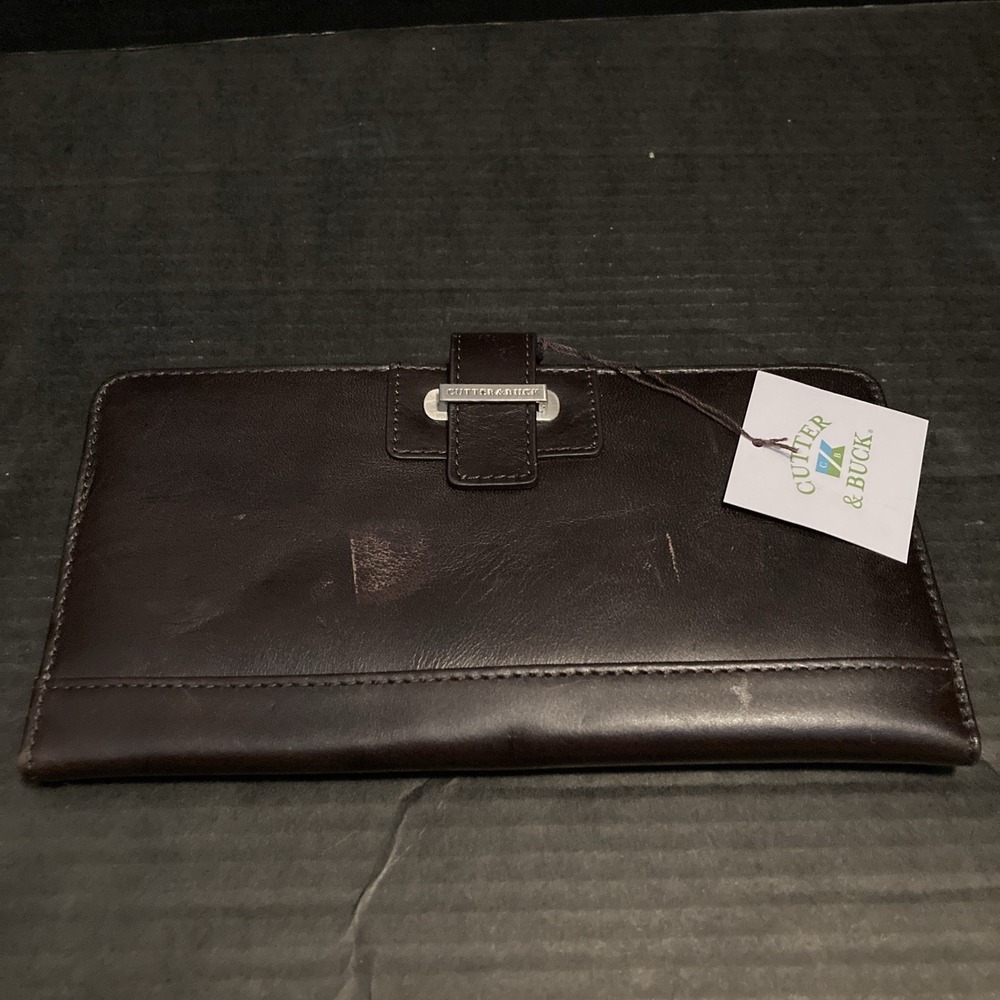 CUTTER & BUCK Brown Leather Travel Wallet Organizer